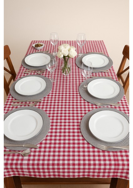 6 Adet Gri Jüt Supla / Amerikan Servis Lux Sunum Tabak Altlığı