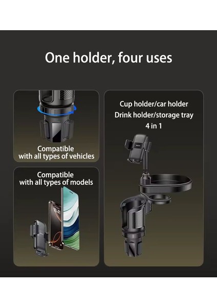 720 Döner Telefon Dagi 4 In 1 Araba Için Çok Islevli Fincan Telefon Tutucu C274 modelleri