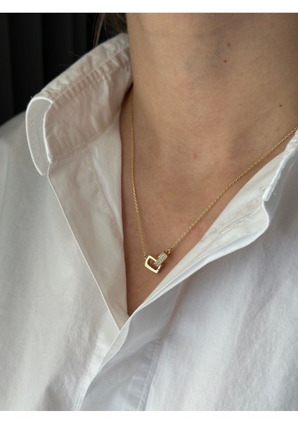 Taşlı Çelik Kolye