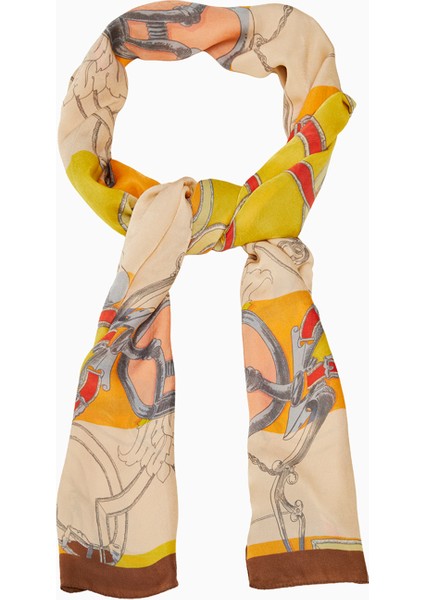 Desenli Modal Şal Hamhara Kahve fırsatları