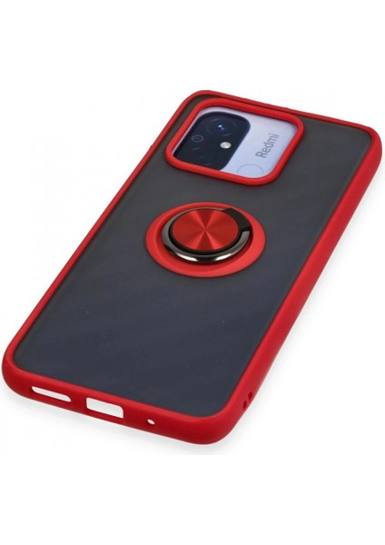Xiaomi Redmi 12C Kılıf Montreal Yüzüklü Silikon Kapak - Kırmızı indirimleri