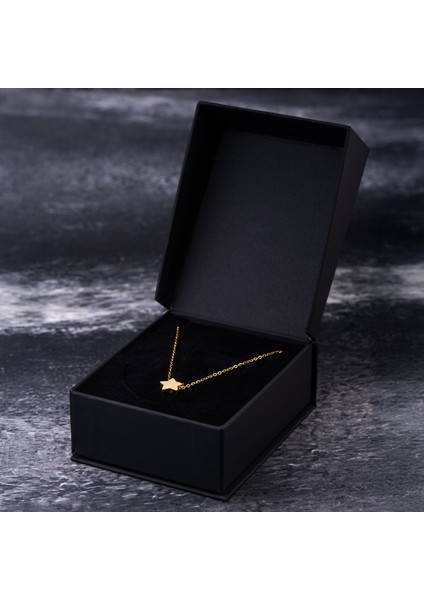 Yıldız Figürlü Altın Renk Çelik Kadın Kolye – Sade ve IşıltılıTasarım Kolyesi modelleri