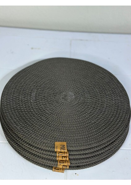 Amerikan Servis Runner 6 Lı Sunum Supla M&ro Gri Takımı Örgü Tabak Altı Yanmaz Antrasit