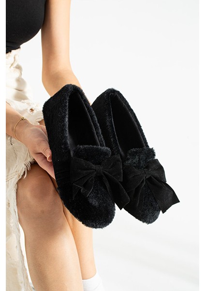 Kadın Fiyonk Detaylı Kışlık Iç Mekan - Dış Mekan Kışlık Babet