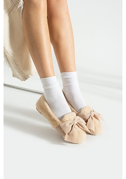 Kadın Fiyonk Detaylı Kışlık Iç Mekan - Dış Mekan Kışlık Babet modelleri