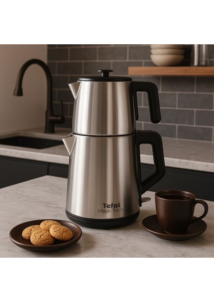 Xl Kapasite Inox Paslanmaz Çelik Gövdeli 1650 Watt Çay Makinesi + Mutfak Tartısı Hediyeli