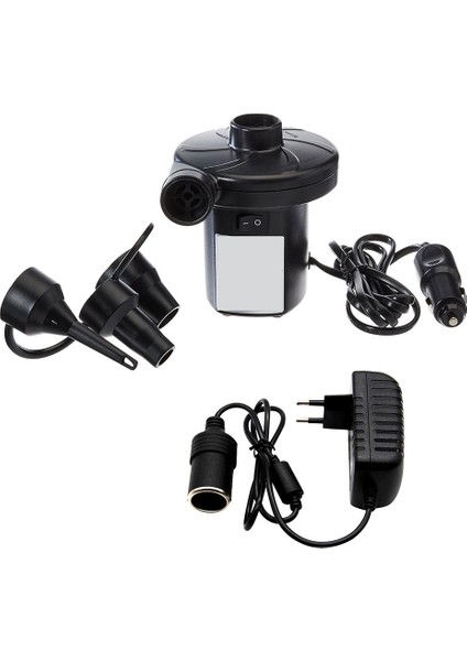 Yatak - Havuz Şişirme Boşaltma Pompası Araç Çakmak + 220V Çift Başlık