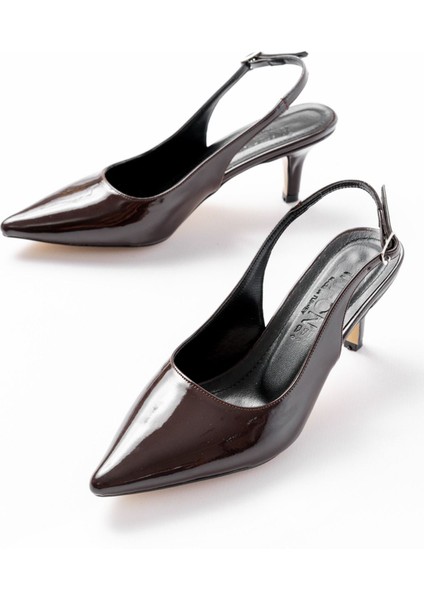 ST-1152 Kahve Rugan Günlük 7 cm Topuklu Kadın Ayakkabı modelleri