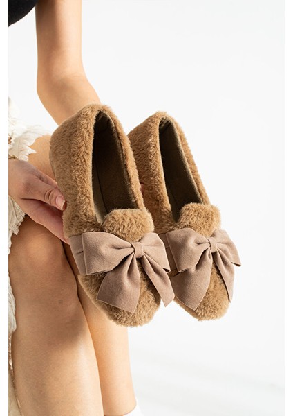 Kadın Fiyonk Detaylı Kışlık Iç Mekan - Dış Mekan Kışlık Babet