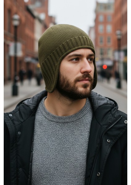 Unisex Polar Astarlı Kulaklı Bere - Rüzgar Geçirmeyen Termal Kış Beresi