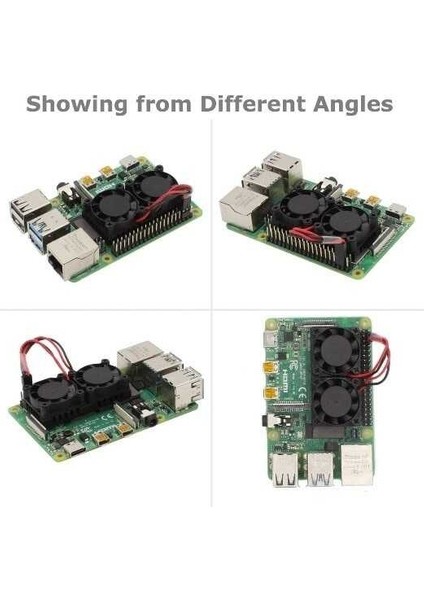 Çift Fanlı Soğutucu (Raspberry Pi 3b+/4b Uyumlu) fırsatları