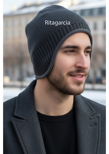 Unisex Polar Astarlı Kulaklı Bere - Rüzgar Geçirmeyen Termal Kış Beresi