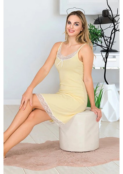 Lady Dantel Detaylı Açık Sarı Gecelik fiyatları