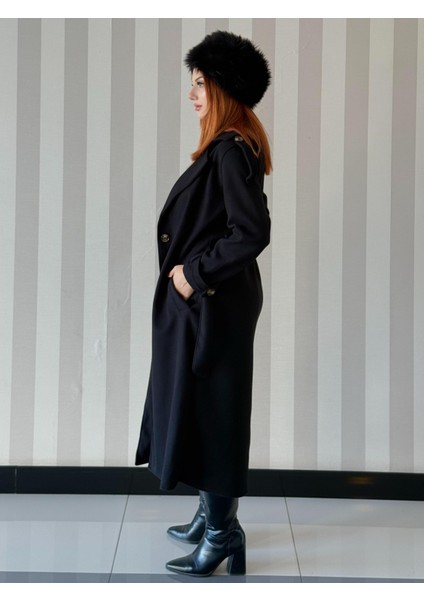 Kadın Kruvaze Yaka Belden Bağlamalı Oversize Kaşe Kaban fırsatları