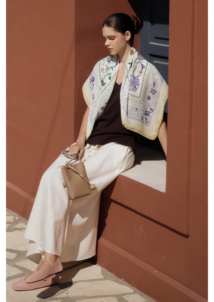 Desenli Modal Eşarp Enjoy Sarı fiyatları