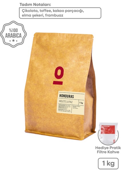 Honduras Xiclete La Paz Kahve 1 kg – Çikolata, Toffee, Kakao, Elma Şekeri, Frambuaz Notaları