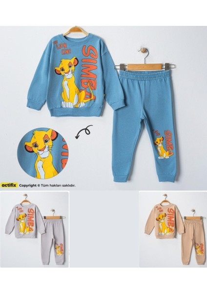 2-5 Yaş Aslan Kral (Simba) Baskılı Çocuk Eşofman Takımı | Mevsimlik