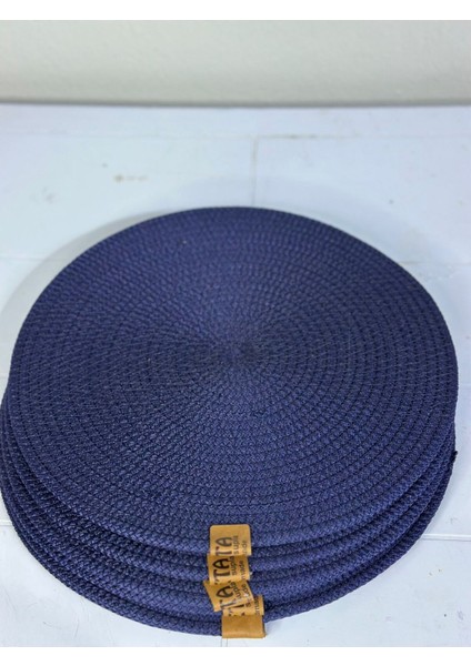 Amerikan Servis Runner 6 Lı Sunum Supla M&ro Gri Takımı Örgü Tabak Altı Yanmaz Lacivert