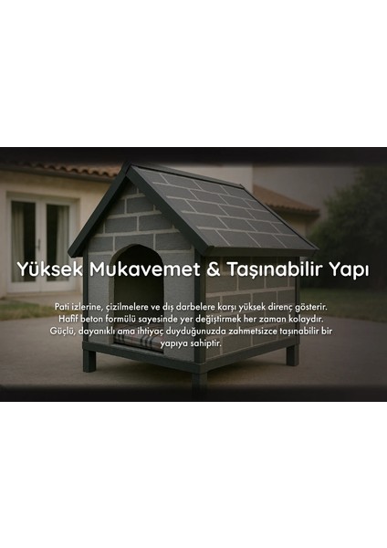 Venüs Küçük Small Irk Hafif Beton Köpek Kulübesi – Premium Koku Yapmaz, Parazit Barındırmaz, Doğal Izolasyonlu