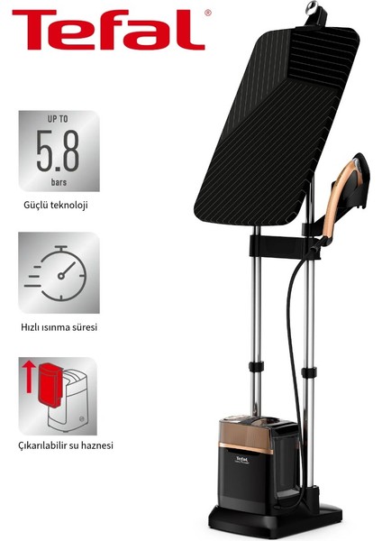 Ixeo Dahili Hareketli Masalı Hepsi Bir Arada Çözüm 2170 Watt Buharlı Ütü5,8 Bar Buhar Basıncı + 200 G Şok Buhar / 90 G/dk Sürekli Buhar