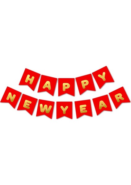 Yılbaşı Happy New Year Gold Yazı Süsü modelleri