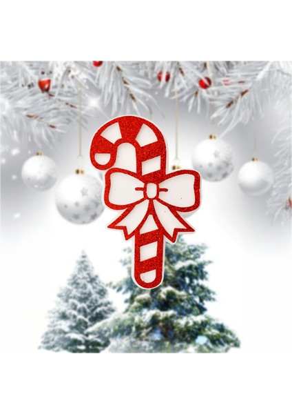 Kurdele Baston Şeker Yılbaşı Süsü 1 Adet Strafor Noel Ağaç Duvar Kapı Süsü modelleri