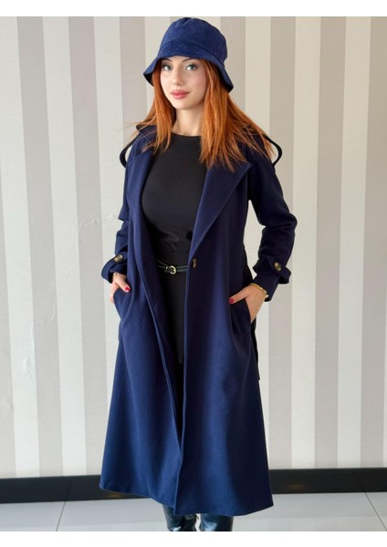 Kadın Kruvaze Yaka Belden Bağlamalı Oversize Kaşe Kaban fiyatları