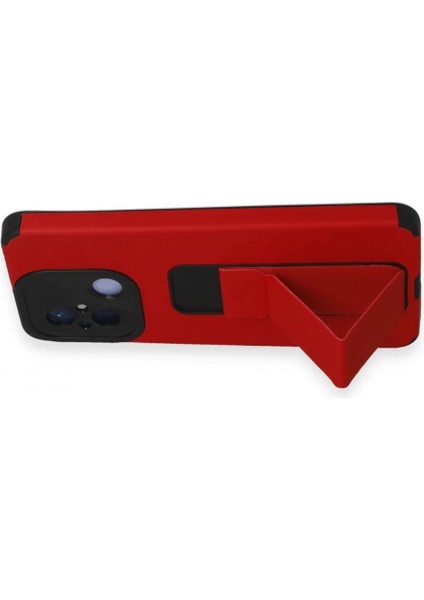 Xiaomi Redmi 12C Kılıf Mega Standlı Silikon - Kırmızı indirimleri