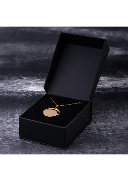 Yuvarlak Formlu Altın Renk Çelik Kadın Kolye – Modern ve ZarifTasarım Kolyesi fırsatları