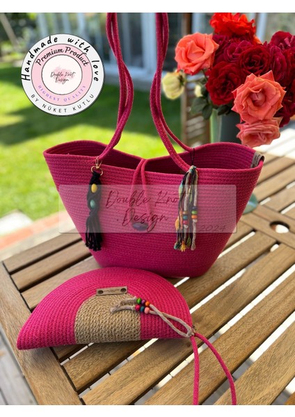 Bella 2li Takım Plaj Çantası , El Çantası Clutch, Totebag, Kadın, Yazlık, Hediyelik modelleri