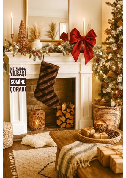 Yılbaşı Ağacı Süsü Şönine Çorabı Yeniyıl Hediye Kesesi