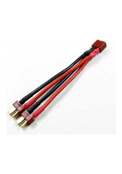 T Plug - Deans Konektör 2-Erkek 1-Dişi Paralel Bağlantı Kablosu
