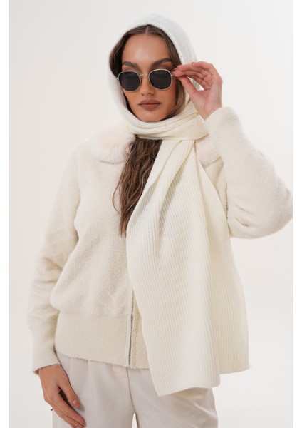 Kapüşon Detaylı Örgü Şal | Hooded Scarf Trendi indirimleri