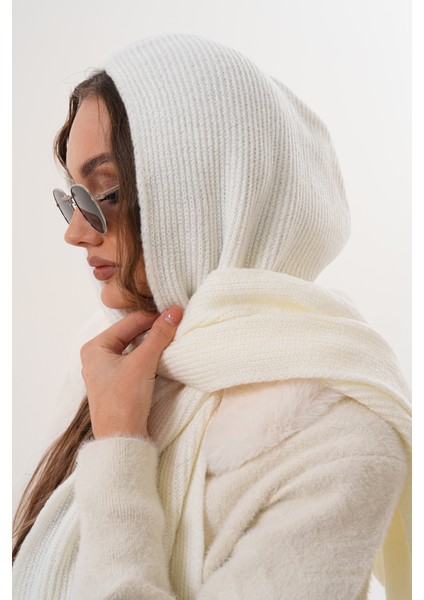 Kapüşon Detaylı Örgü Şal | Hooded Scarf Trendi
