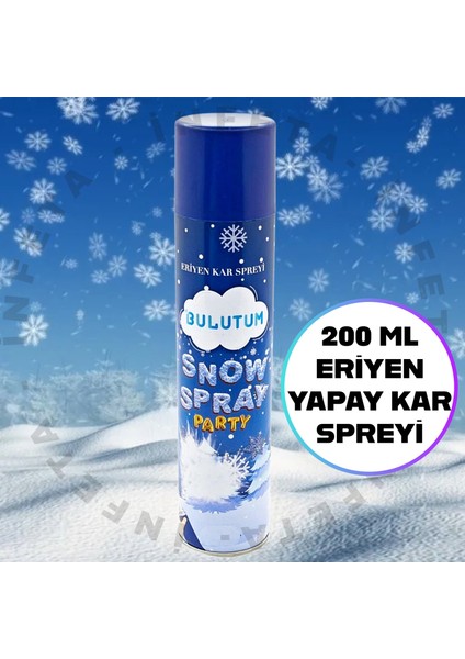 Yılbaşı Parti Eriyen Kar Spreyi 200ML Büyük Boy Leke Yapmaz Kutlama Şov Köpüğü