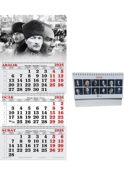 2026 Yılı Gemici Takvimi-Ve Masa Takvimi -Farklı Atatürk Resimleri
