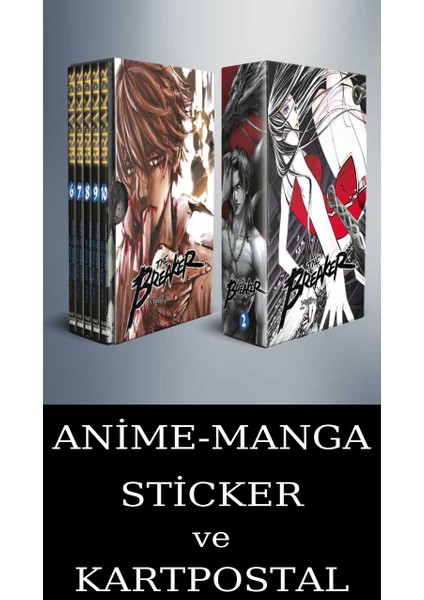 Breaker 6-7-8-9-10 (Kutulu) Manga Seti (5 Kitap) / Anime-Manga Sticker ve Kartpostal Hediye