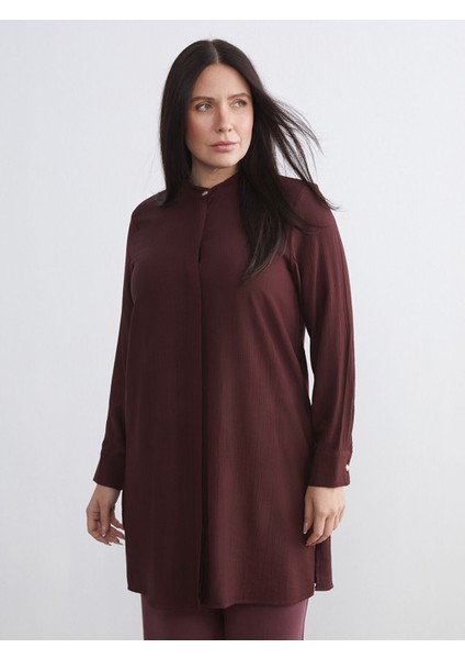 Yeni Sezon Hakim Yaka Dokulu Kadın Gömlek Tunik