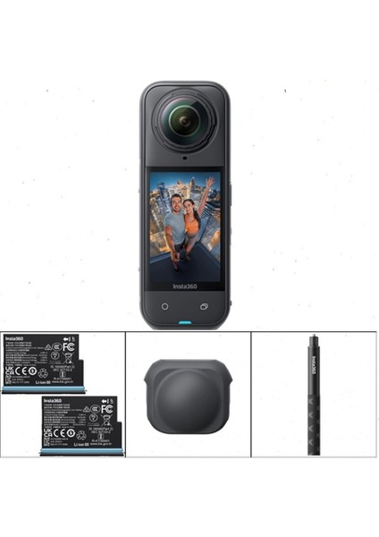X5 360° 8k Kamera Starter Bundle (2 Batarya, Çubuk, Lens Cap)