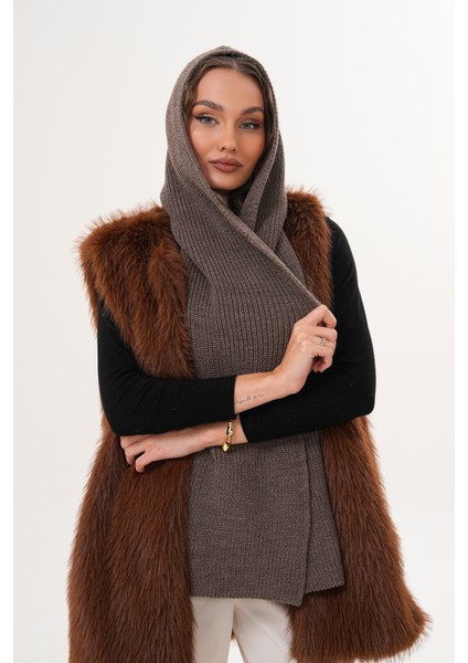 Kapüşon Detaylı Örgü Şal | Hooded Scarf Trendi fiyatları