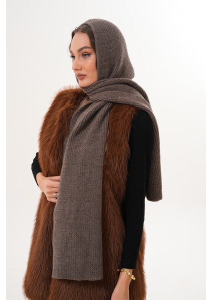 Kapüşon Detaylı Örgü Şal | Hooded Scarf Trendi fırsatları