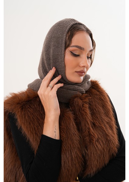 Kapüşon Detaylı Örgü Şal | Hooded Scarf Trendi