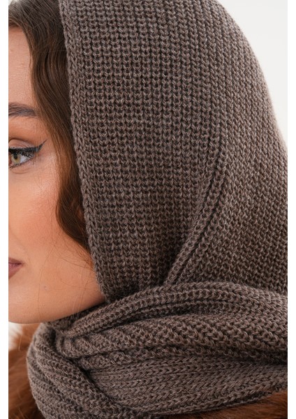Kapüşon Detaylı Örgü Şal | Hooded Scarf Trendi