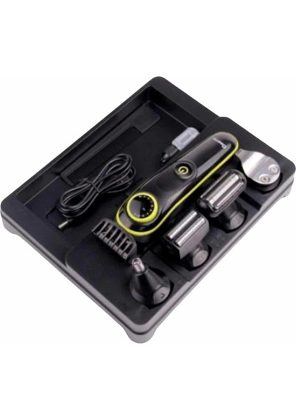 5 Başlıklı Şarjlı Tıraş Makinesi Kablosuz Saç Sakal Burun Tıraşına Uygun fırsatları