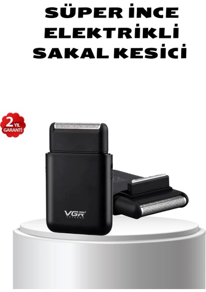 Elektrikli Tıraş Makinesi Çift Başlıklı Ultra Ince Tasarım