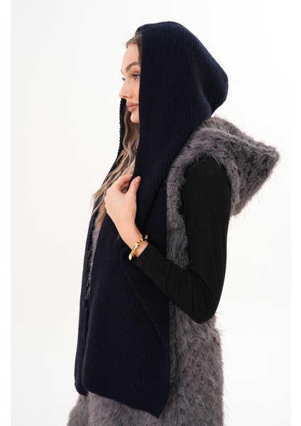 Kapüşon Detaylı Örgü Şal | Hooded Scarf Trendi