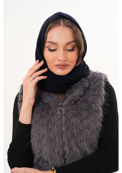 Kapüşon Detaylı Örgü Şal | Hooded Scarf Trendi