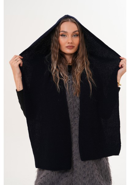 Kapüşon Detaylı Örgü Şal | Hooded Scarf Trendi