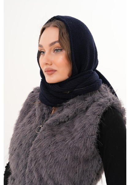 Kapüşon Detaylı Örgü Şal | Hooded Scarf Trendi