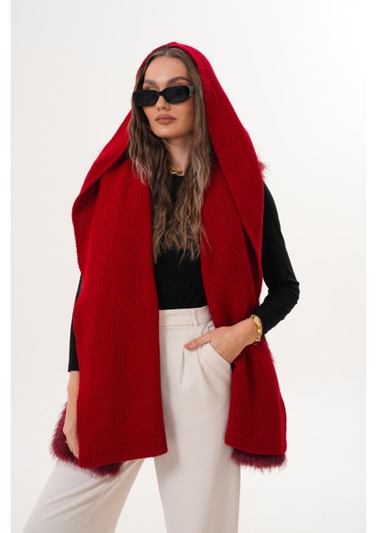 Kapüşon Detaylı Örgü Şal | Hooded Scarf Trendi
